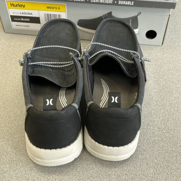 Hurley Laguna Bungee Shoes Men's Size 8 Slip-On Black Memory Foam Canvas - Picture 4 of 8